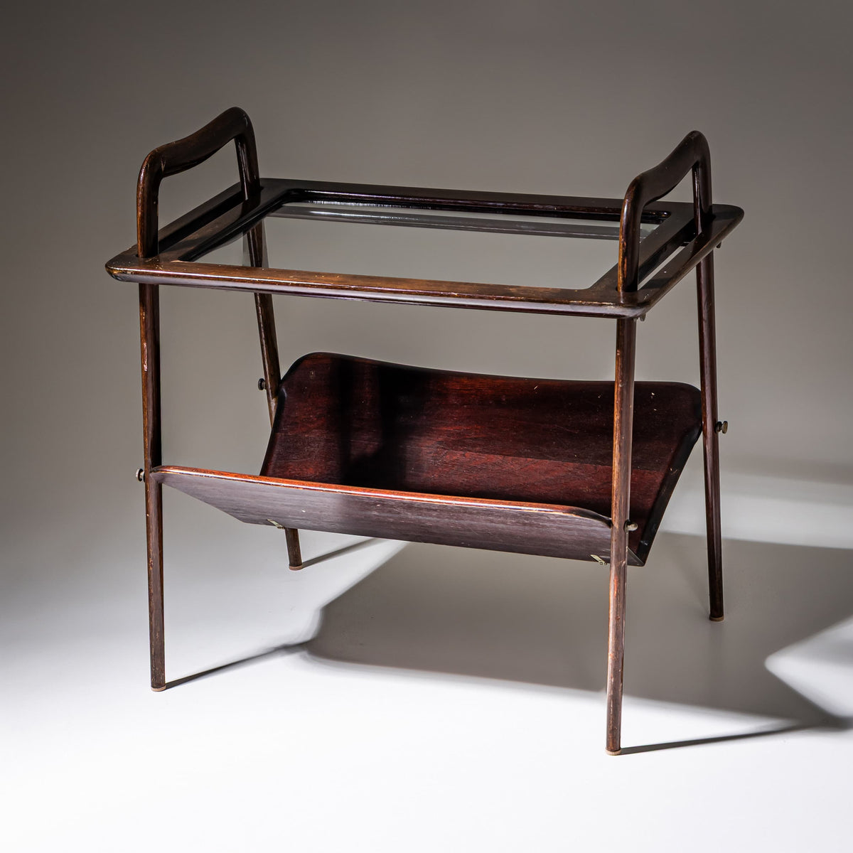 Magazine Rack with Removable Tray in the Style of Ico Parisi, Italy, 1950s