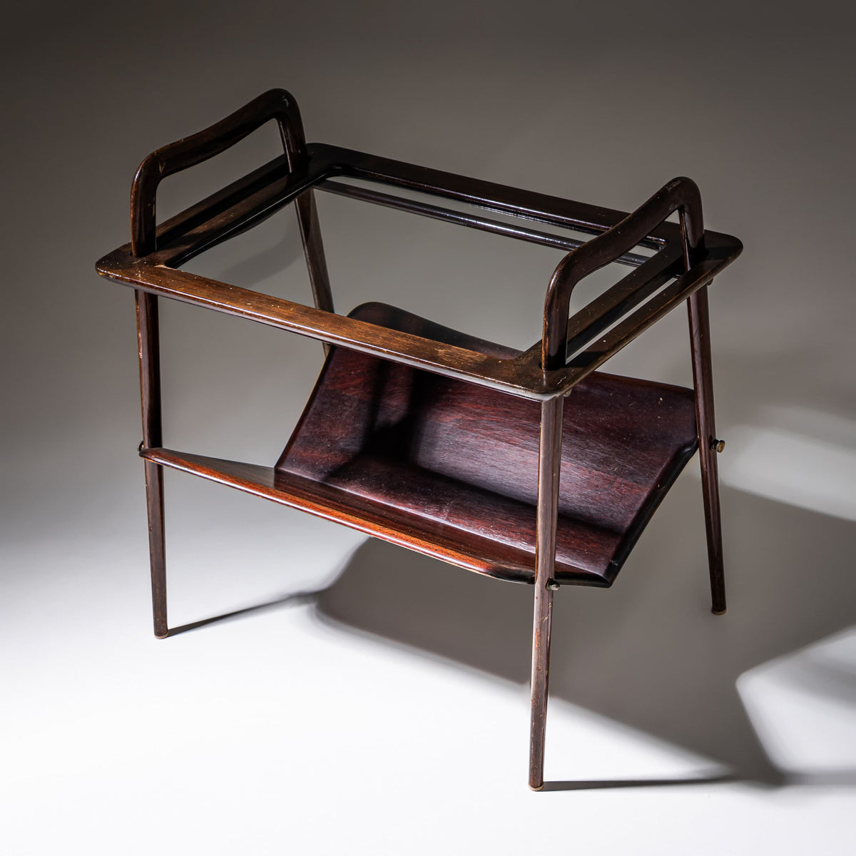 Magazine Rack with Removable Tray in the Style of Ico Parisi, Italy, 1950s