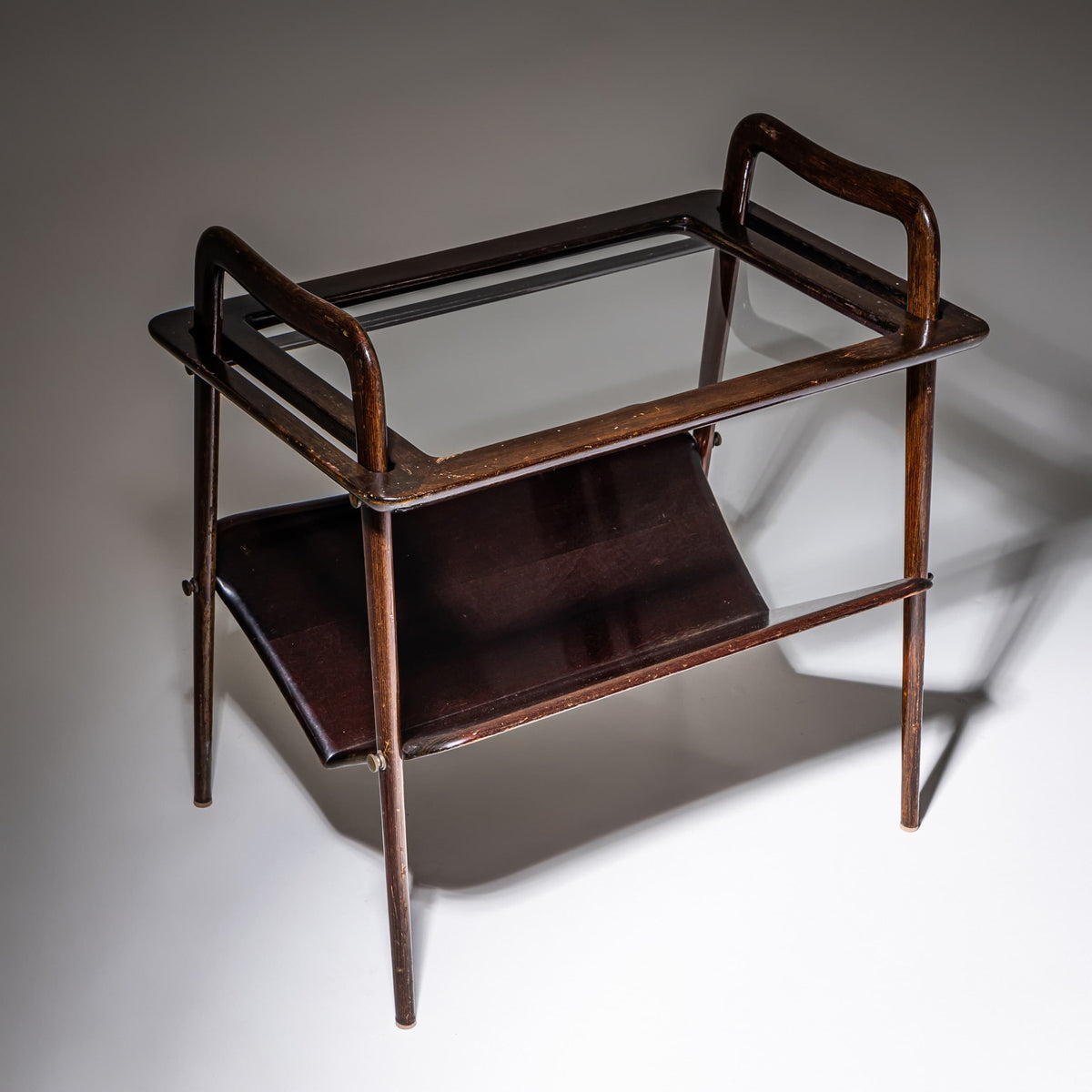 Magazine Rack with Removable Tray in the Style of Ico Parisi, Italy, 1950s