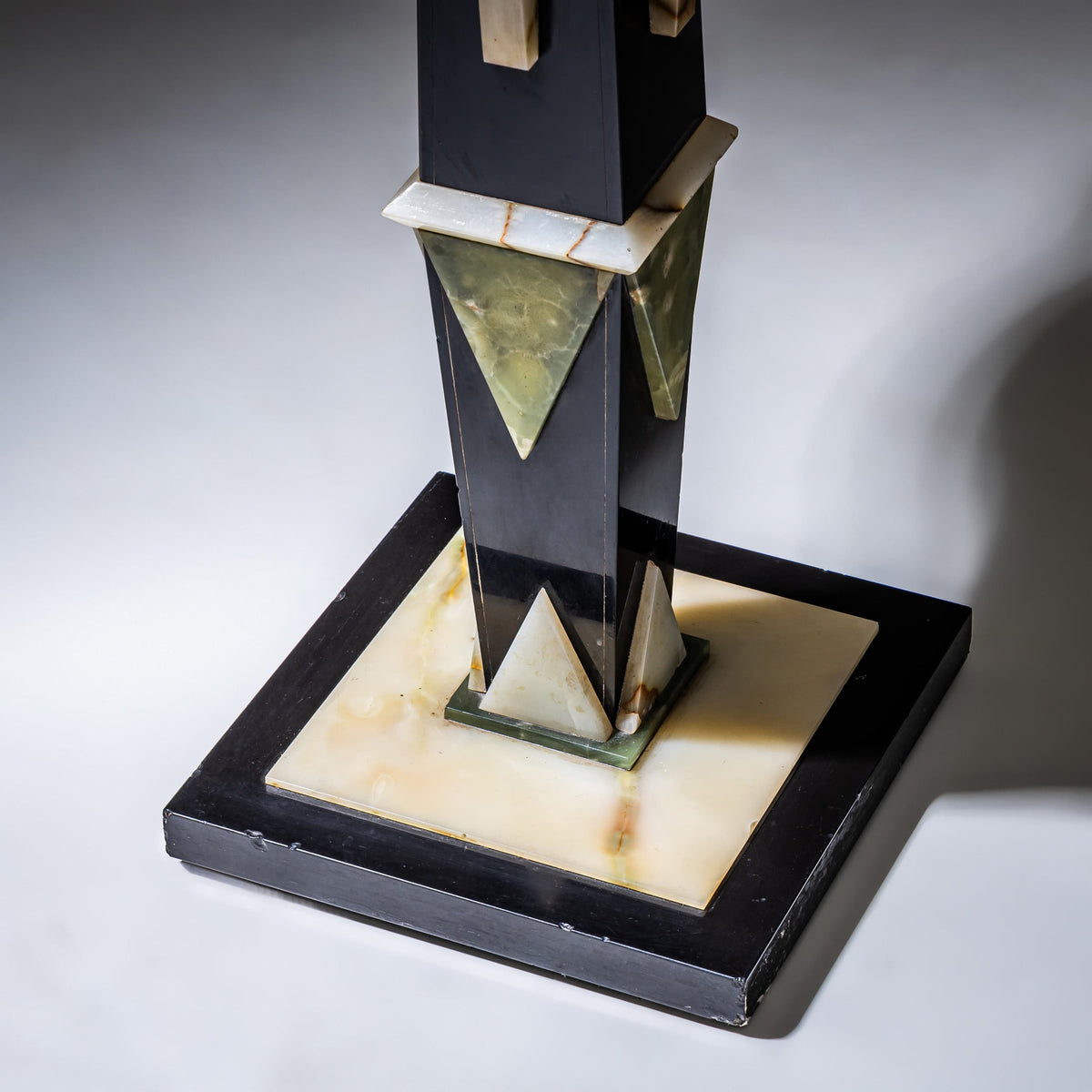 Art Deco Side Table in Various Types of Stone, probably Italy, circa 1930