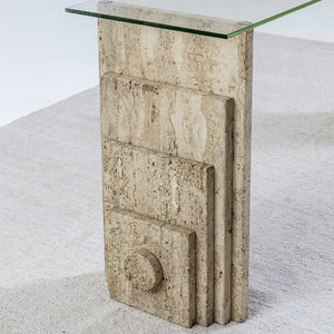 Travertine Console Table, Italy 1970s