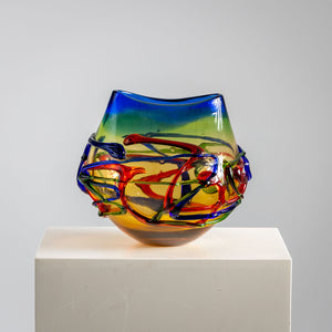 Colorful Murano Glass Vase, Italy, Mid-20th Century