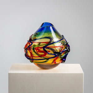 Colorful Murano Glass Vase, Italy, Mid-20th Century