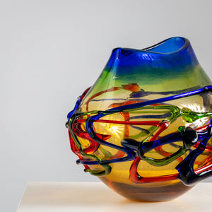 Colorful Murano Glass Vase, Italy, Mid-20th Century