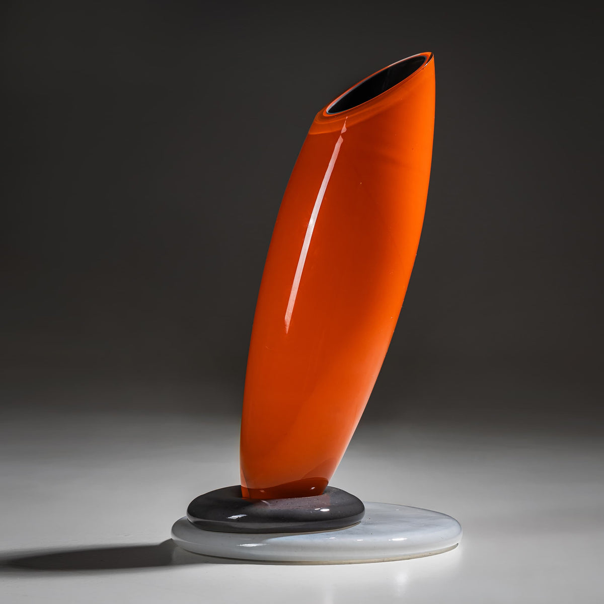 Barovier & Toso Vase, Orange, Serie B.A.G., Italien Ende 20. Jahrhundert
