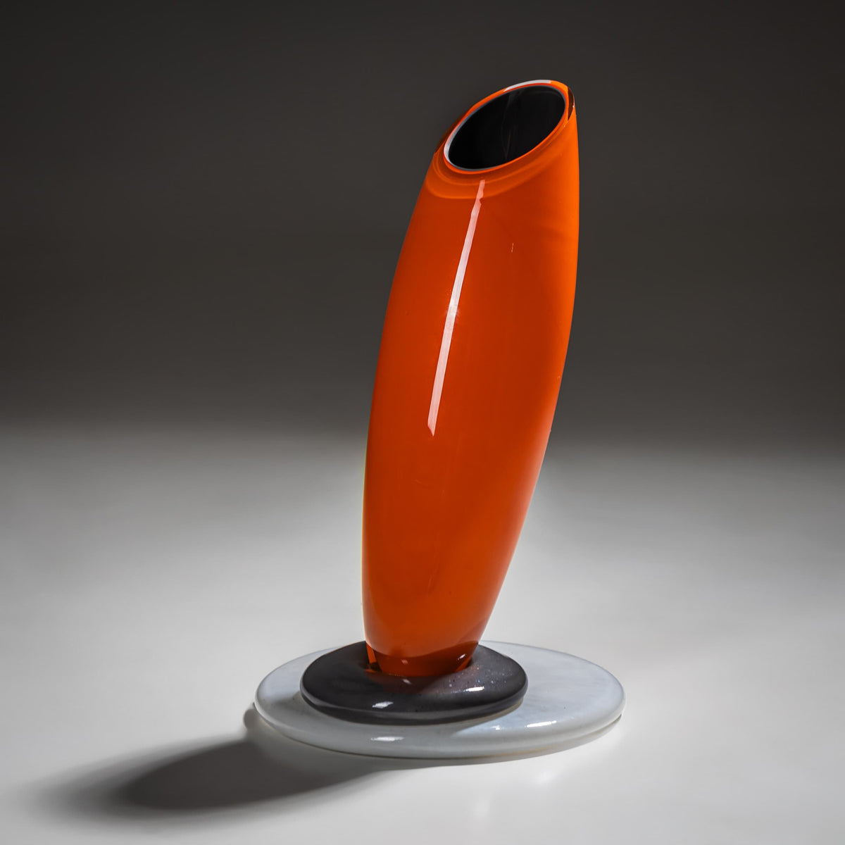Barovier & Toso Vase, Orange, Serie B.A.G., Italien Ende 20. Jahrhundert