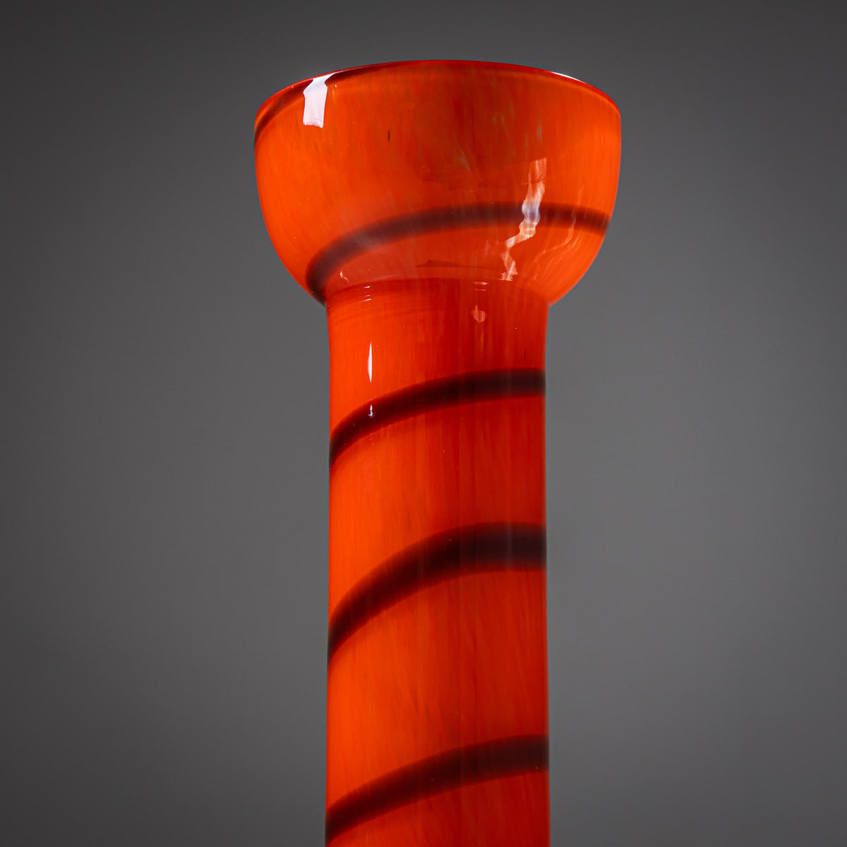 Barovier & Toso Vase, Orange and Green, B.A.G. Series, Italy, Late 20th Century