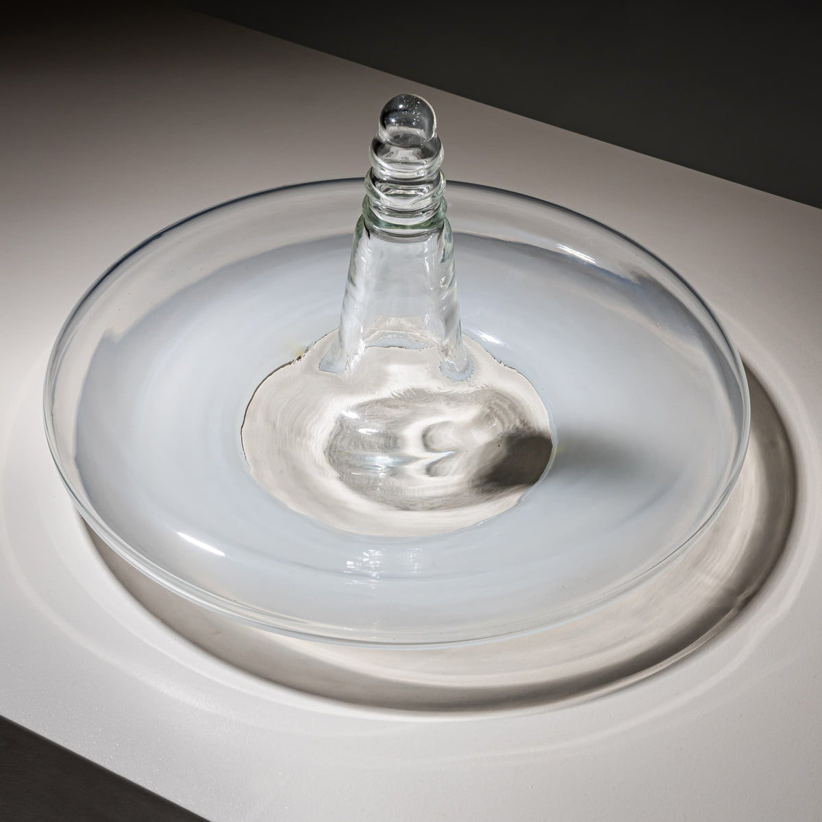 Glass Bowl with Central Spike, Late 20th Century
