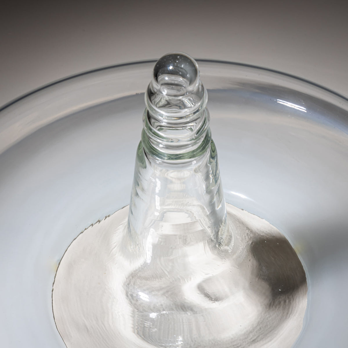 Glass Bowl with Central Spike, Late 20th Century