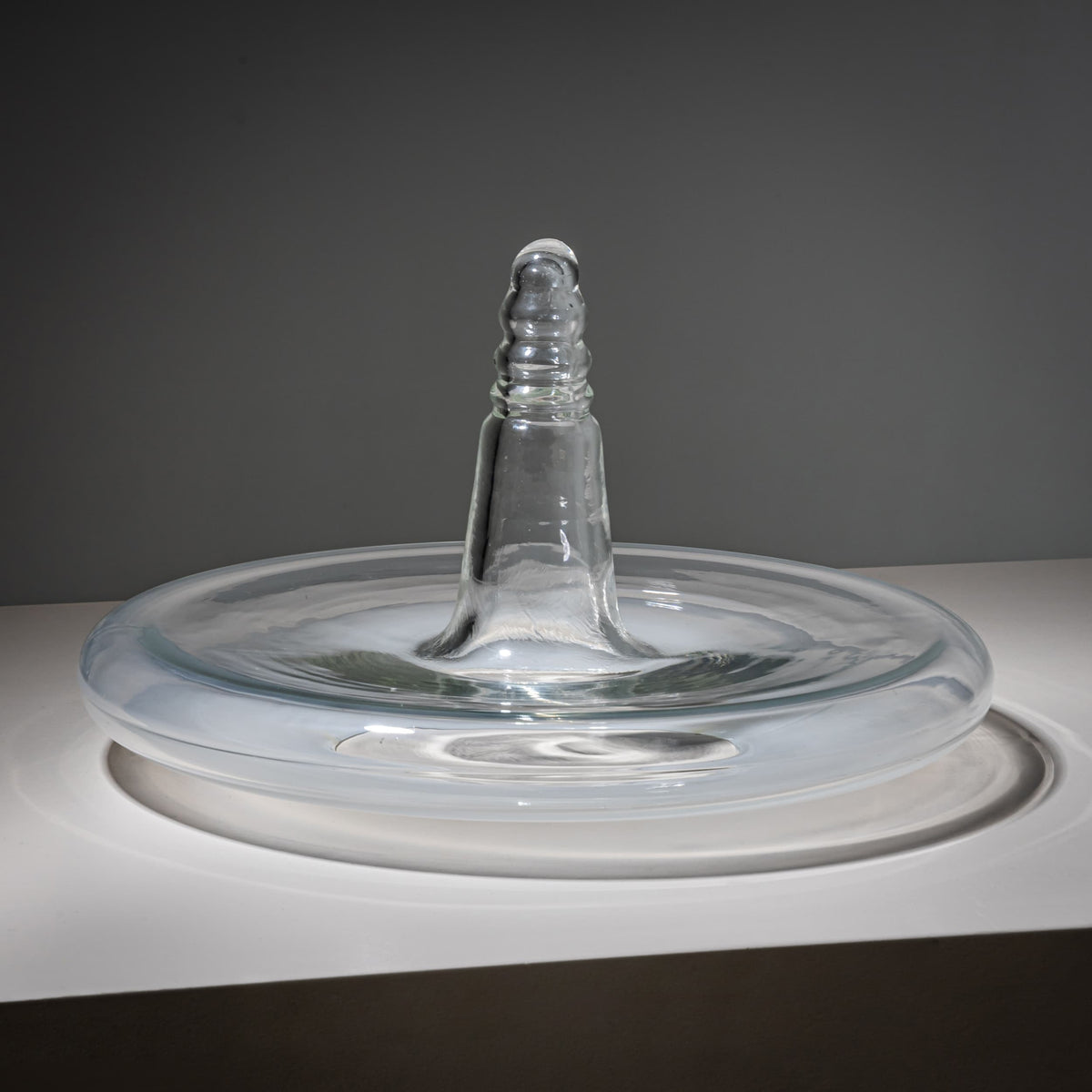 Glass Bowl with Central Spike, Late 20th Century