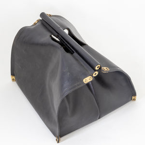 Leather bag for logs by Afra & Tobia Scarpa for Dimensione Fuoco, Italy 1980s