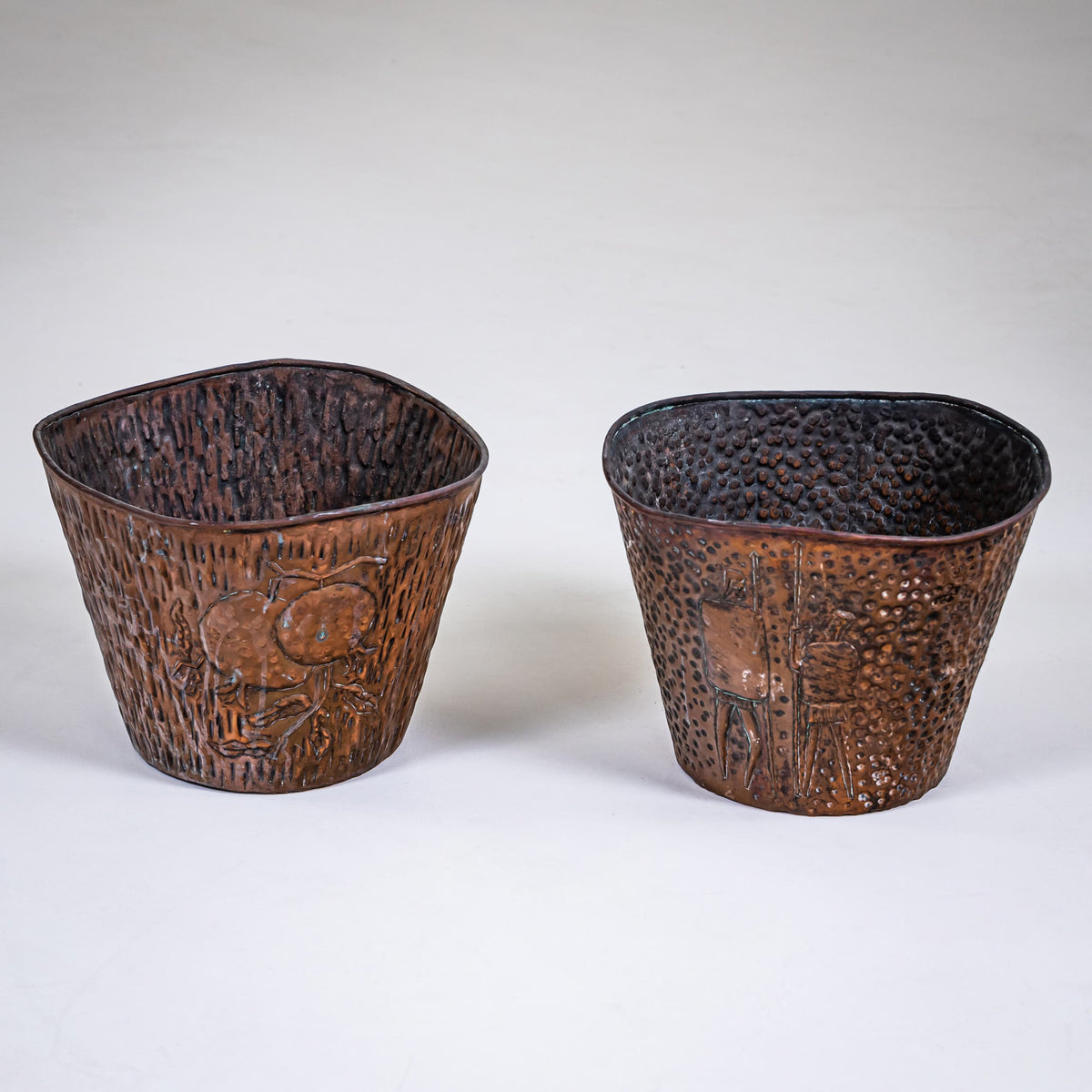 Copper Plant Pots, Italy Mid-20th Century