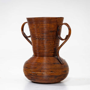 Amphora Vase out of Wicker by Vivai del Sud, Italy 1960s