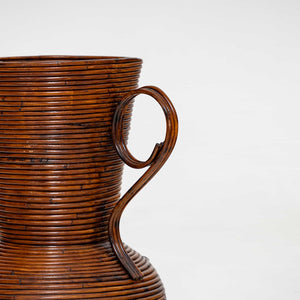 Amphora Vase out of Wicker by Vivai del Sud, Italy 1960s