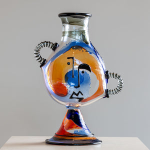 Picasso Vase in Murano Glass by Mario Badioli, Italy 1990s