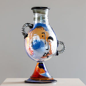 Picasso Vase aus Muranoglas von Mario Badioli, Italien 1990er Jahre