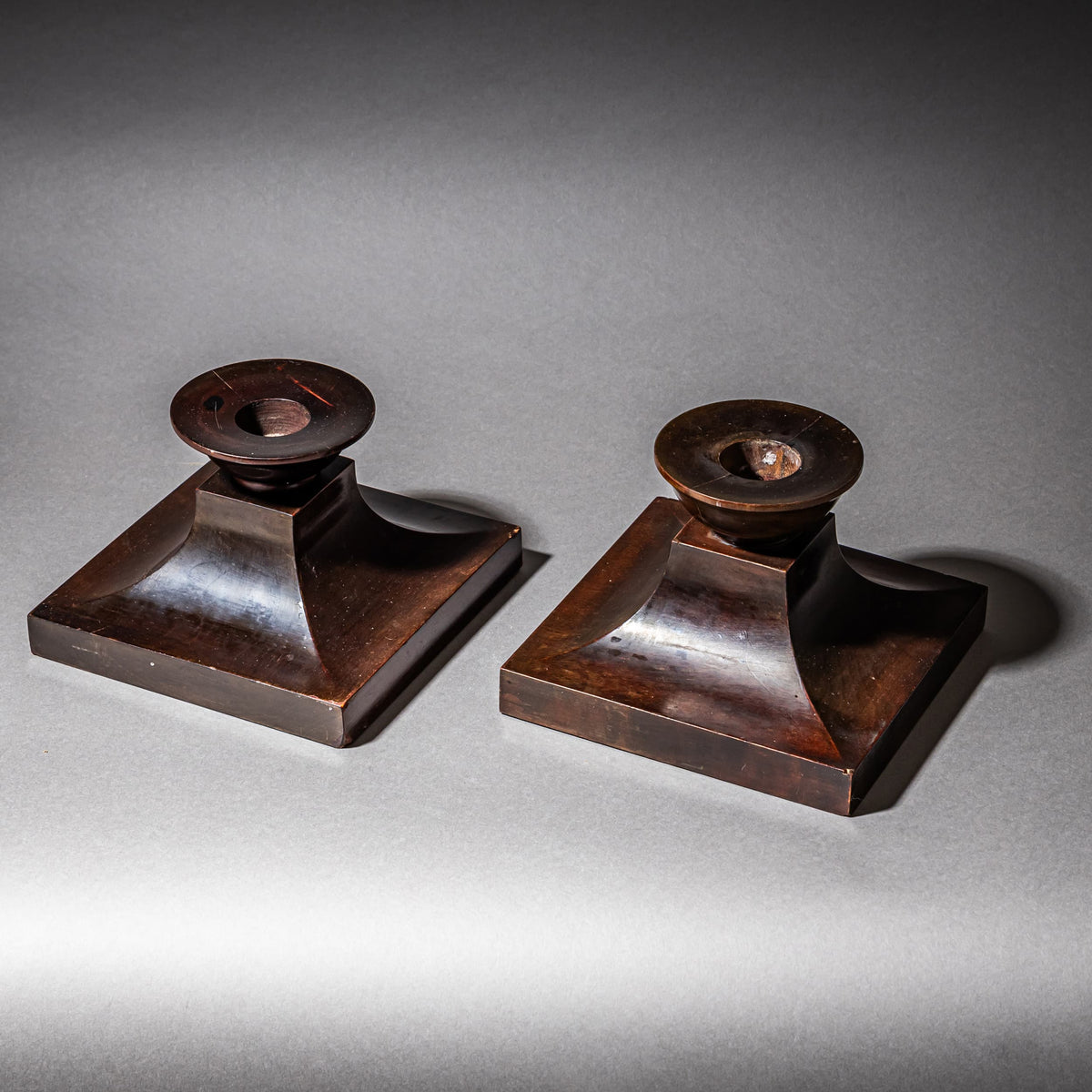 Pair of Candlesticks, Model No. 7 by Carl Malmsten (1888–1972) for Liljeholmens, Sweden, early 20th Century