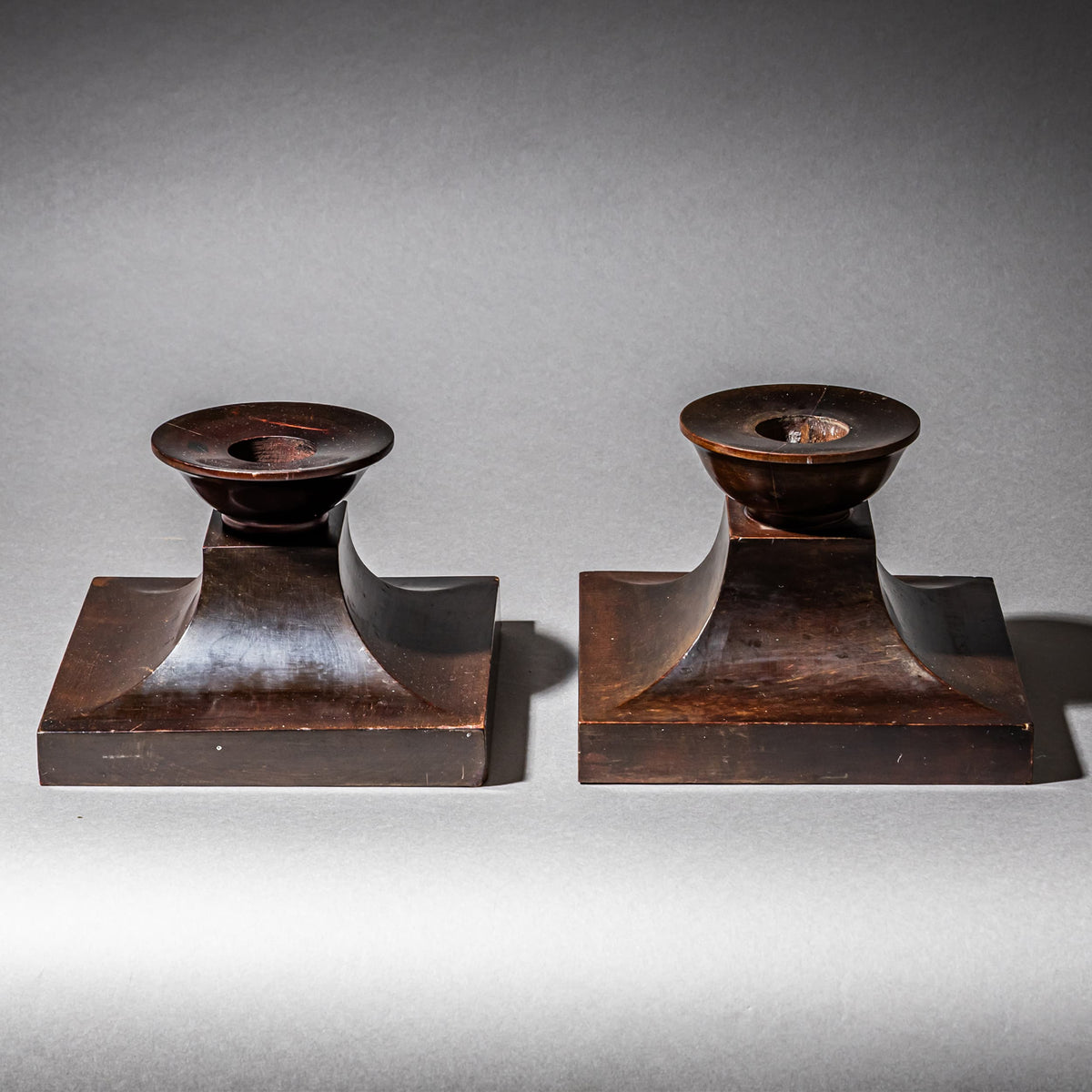 Pair of Candlesticks, Model No. 7 by Carl Malmsten (1888–1972) for Liljeholmens, Sweden, early 20th Century