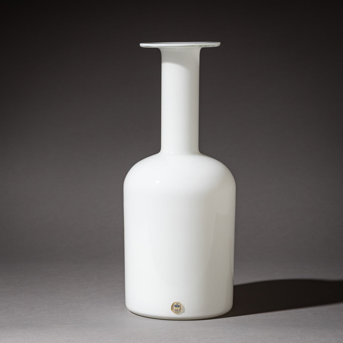 Rote und weiße Glasvasen von Otto Brauer für Holmegaard, Dänemark, 1960er Jahre