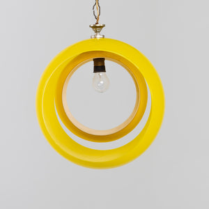 Yellow Eclisse hanging lamp by Carlo Nason for Mazzega, Italy 1960s