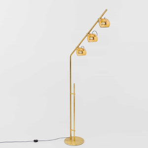Brass Floor Lamp with three Light Bulbs, Italy 1970s