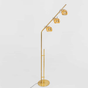 Brass Floor Lamp with three Light Bulbs, Italy 1970s