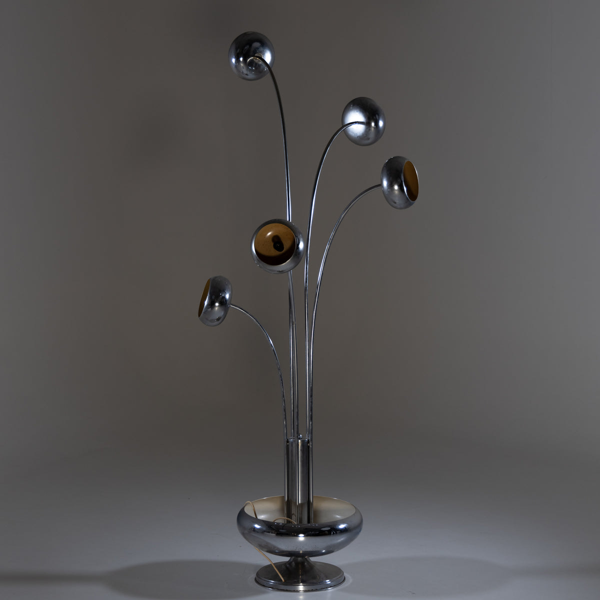 Chrom Stehlampe, Italien 1970er Jahre