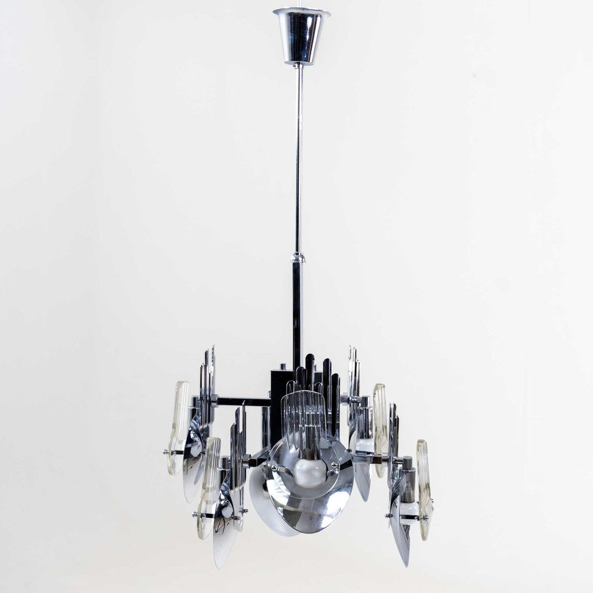 Chrome Chandelier by Oscar Torlasco, Italy 1960s