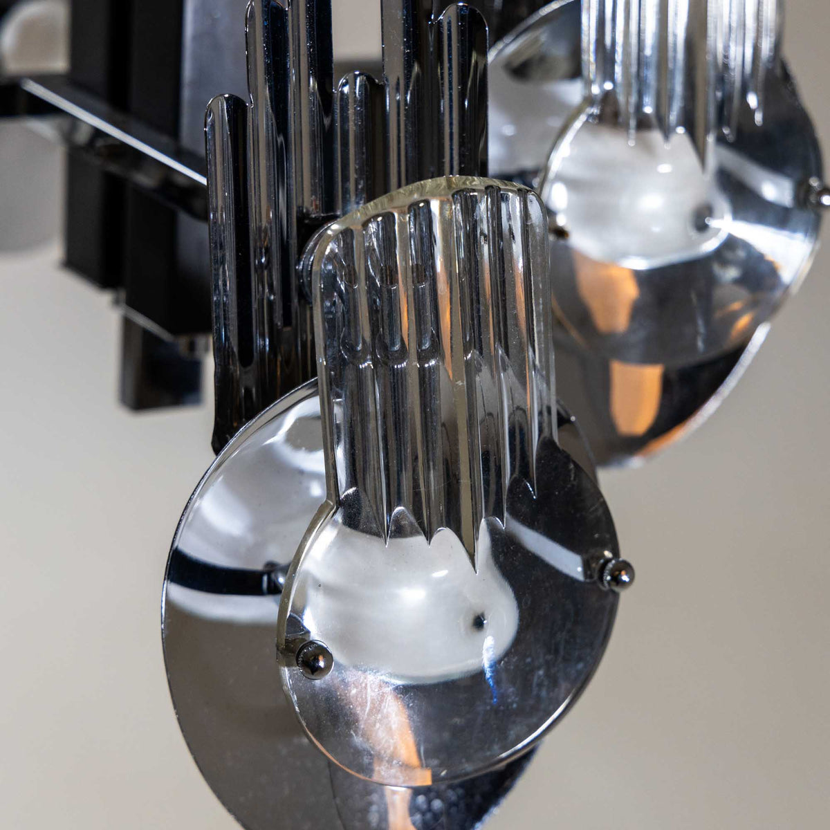 Chrome Chandelier by Oscar Torlasco, Italy 1960s