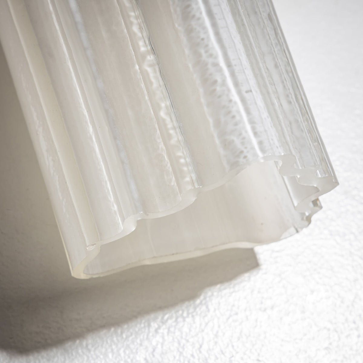 Pair of Ice Glass Wall Lights, Italy, Mid-20th Century
