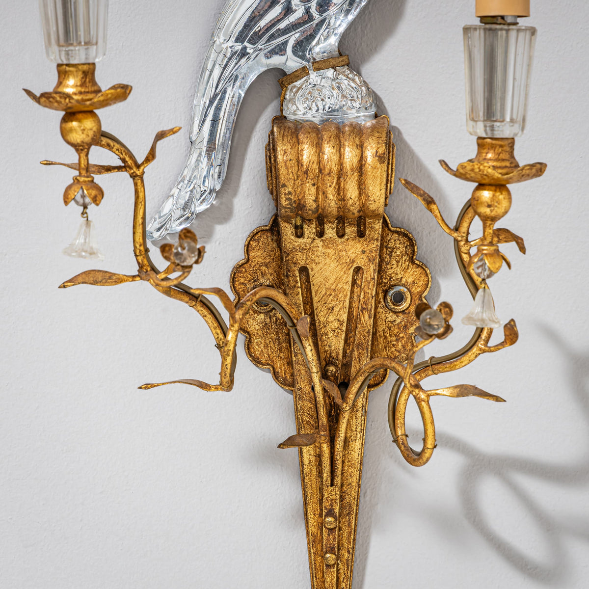 Paar Wandappliken mit Papageien-Motiv von Banci Firenze, Italien, 1970er Jahre