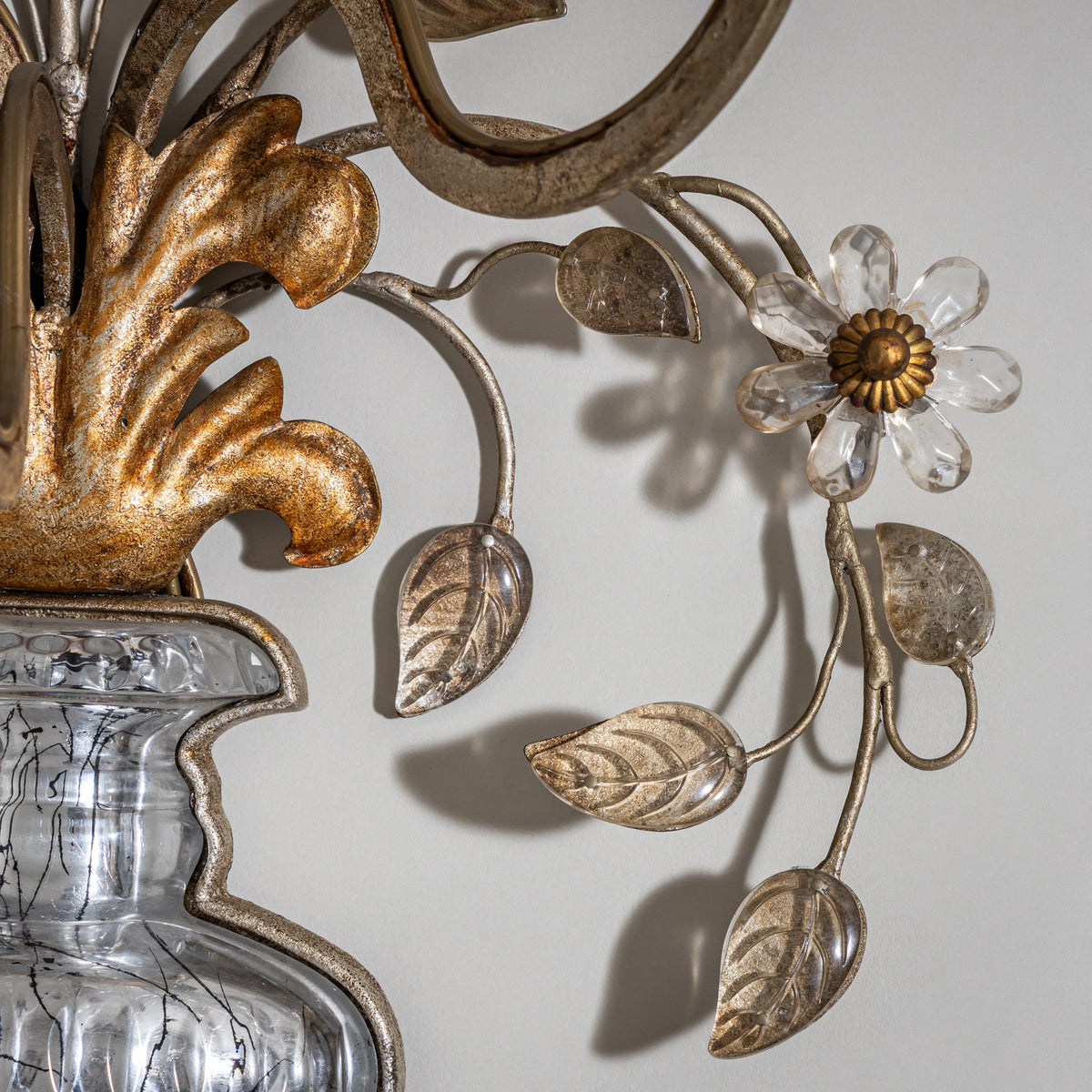 Pair of Large Wall Sconces, attributed to Maison Baguès, France, Mid-20th Century