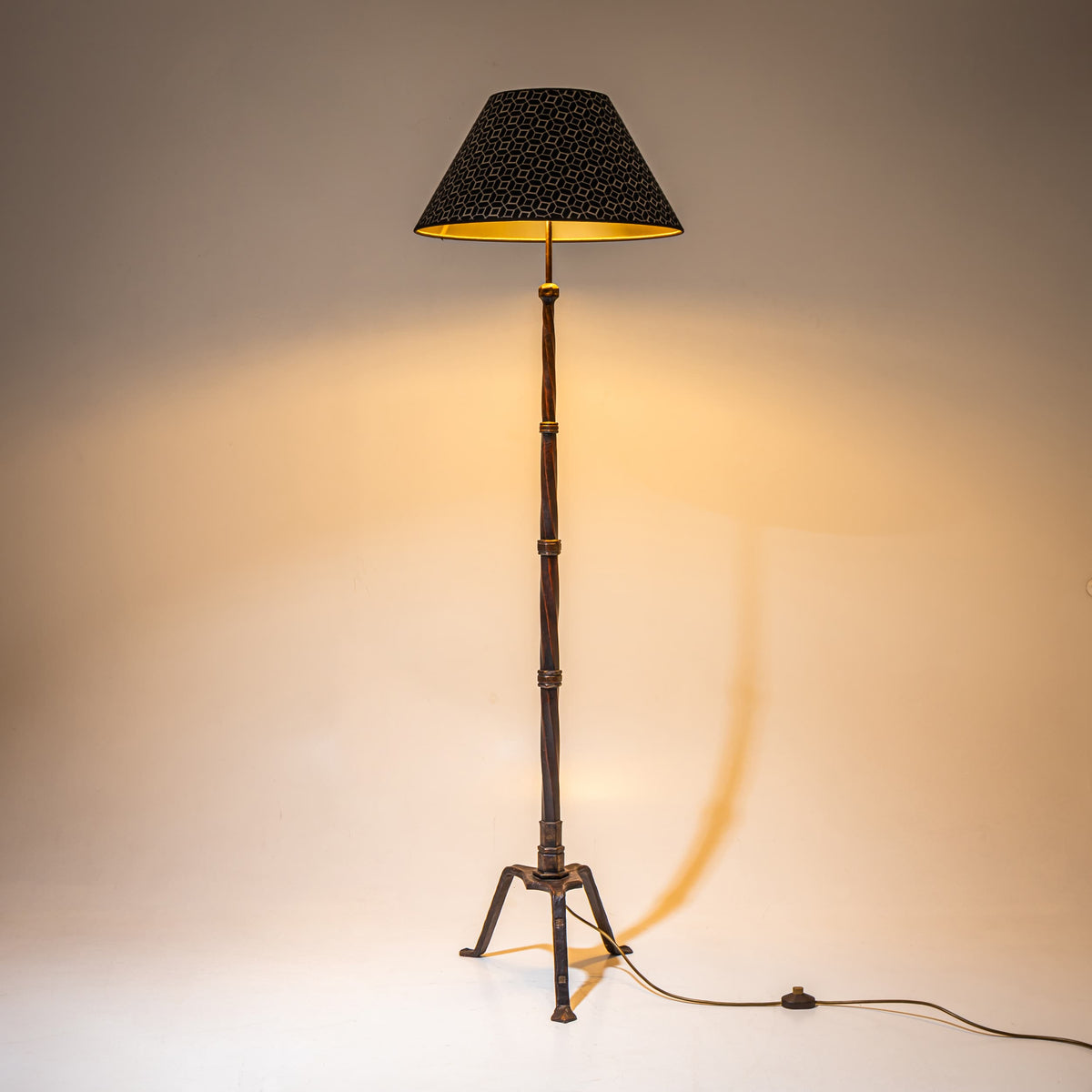 Art Deco Floor Lamp with Cast Iron Base, 1930s