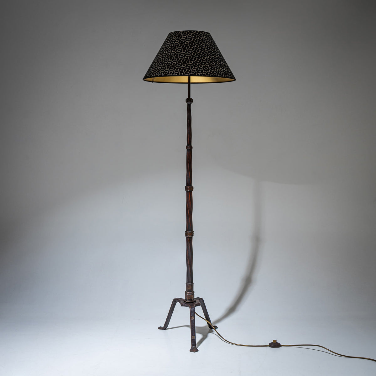 Art Deco Floor Lamp with Cast Iron Base, 1930s