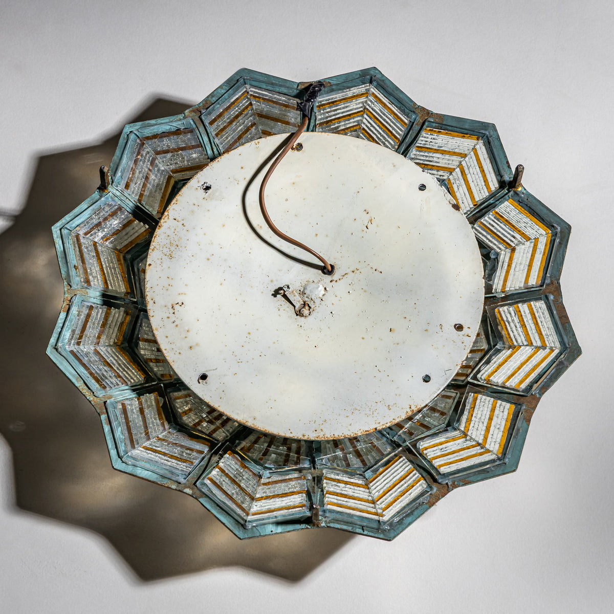 Brutalist Flower-Form Ceiling Light, Italy, 1950s