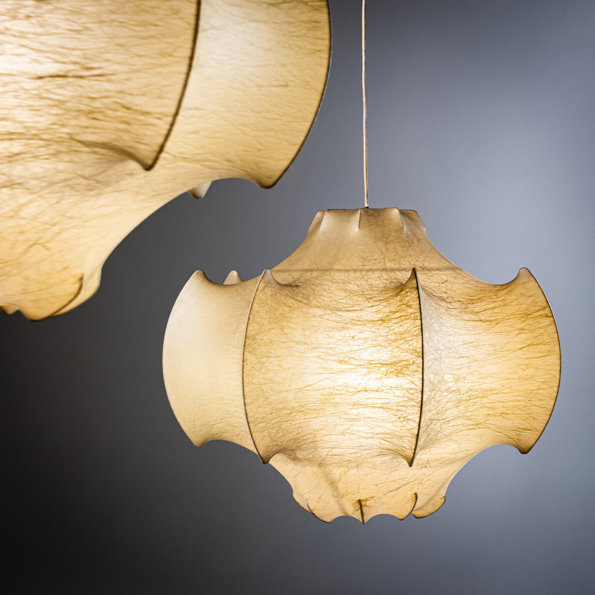 Paar Viscontea Cocoon Pendelleuchten von Achille und Pier Giacomo Castiglioni für Flos, Italien, 1960er Jahre