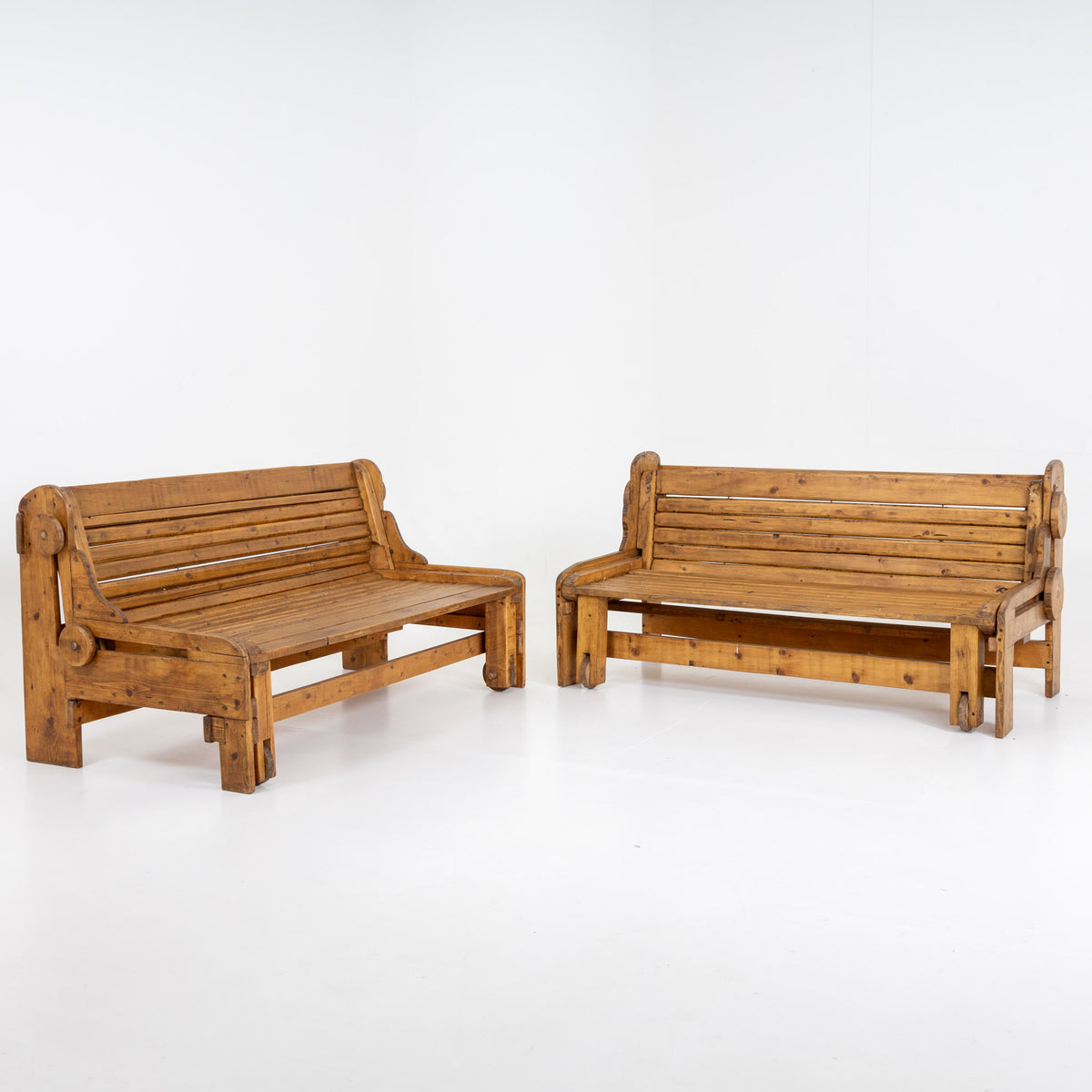 Pair of Benches, Italian Manufactory, 1960s