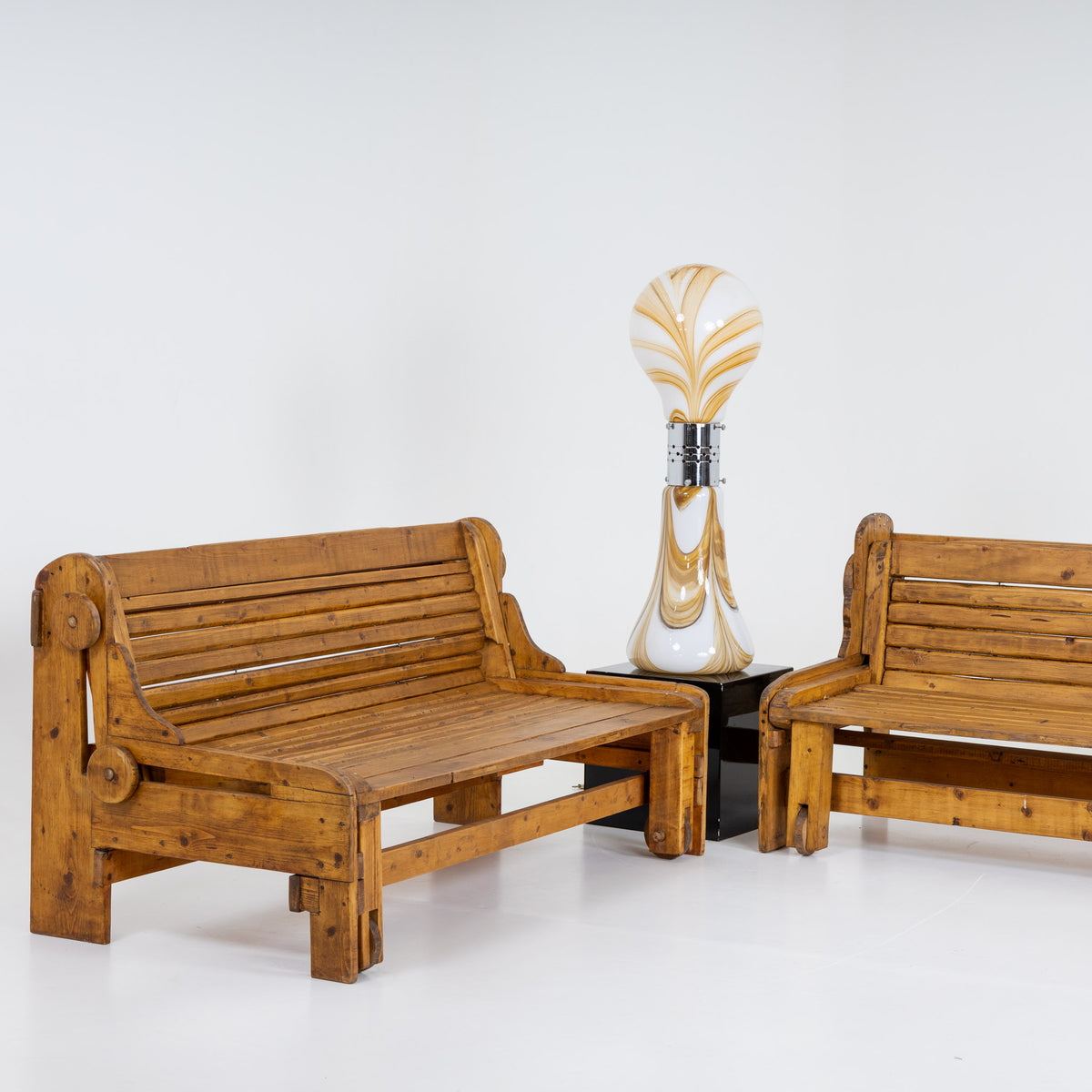Pair of Benches, Italian Manufactory, 1960s