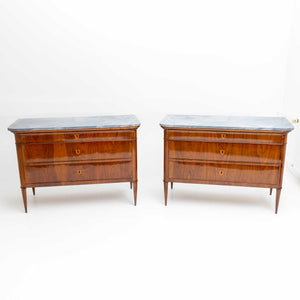 Biedermeier Chests of Drawers with Marble Tops, Italy around 1820