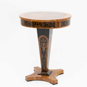 Empire Side Table with Black Ink Painting, Early 19th Century