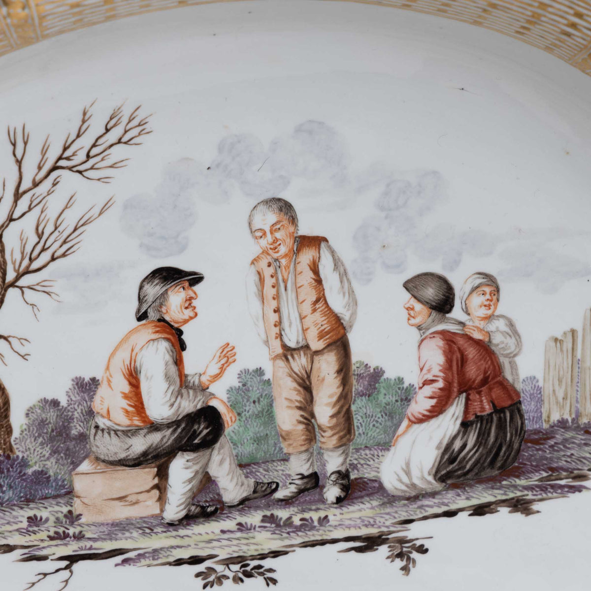 Oval Bowl with Peasant Scene, Nymphenburg, c. 1775