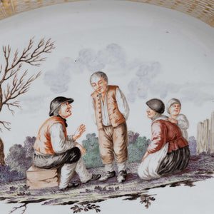 Ovale Schale mit Bauernszene, Nymphenburg, um 1775