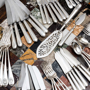 Comprehensive 78-piece silver cutlery set
