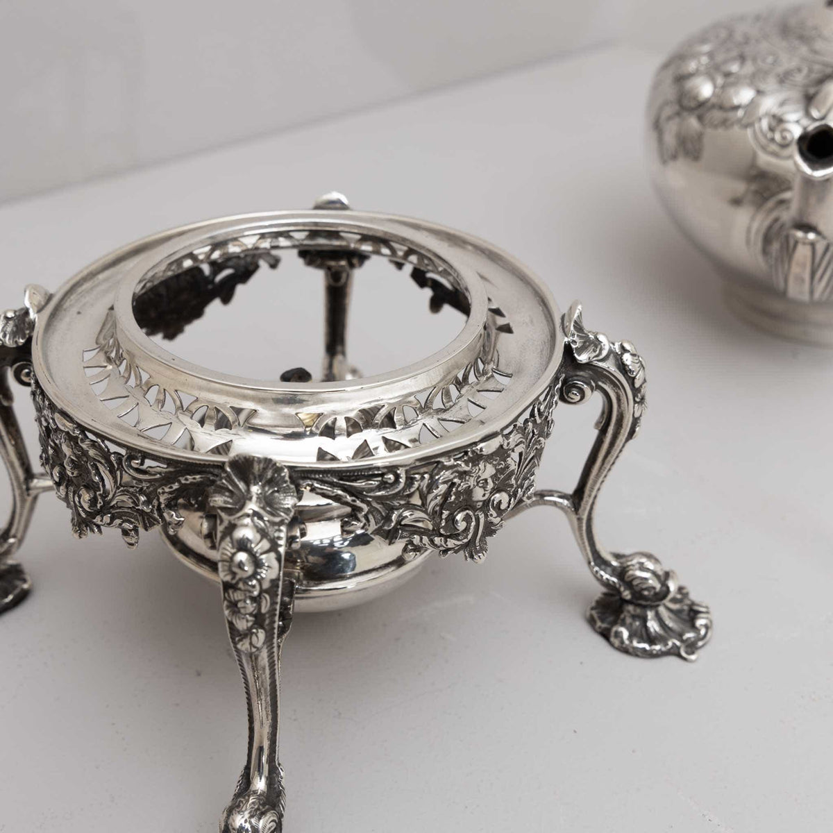 Silver Teapot with Stand, T. Heming and S. Whitford, London 1750 / 1818