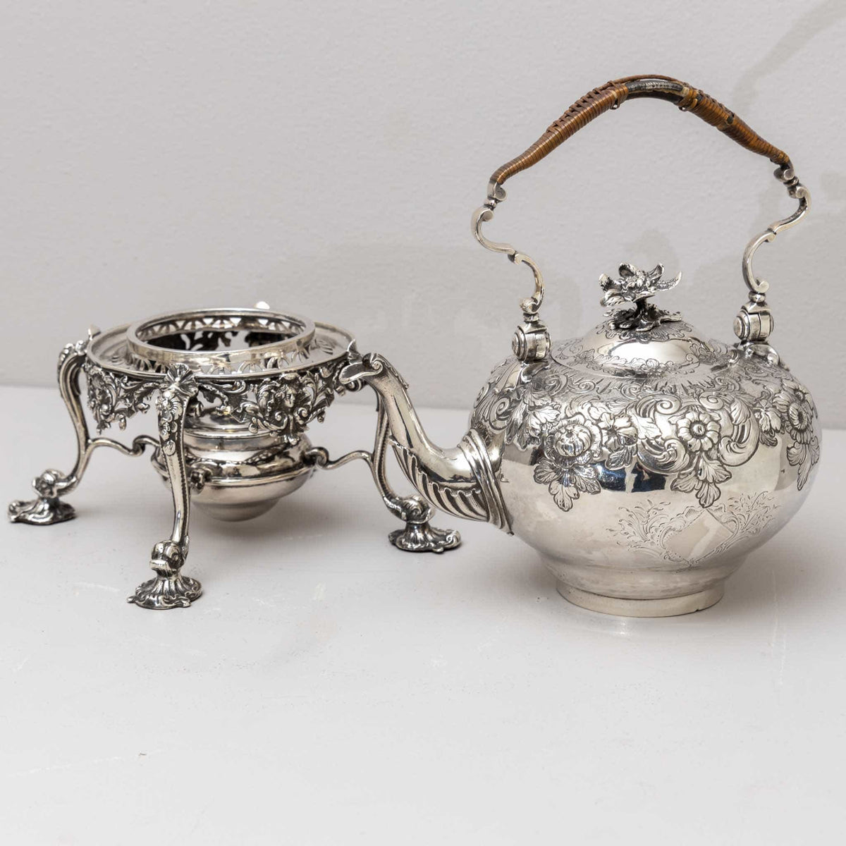 Silver Teapot with Stand, T. Heming and S. Whitford, London 1750 / 1818