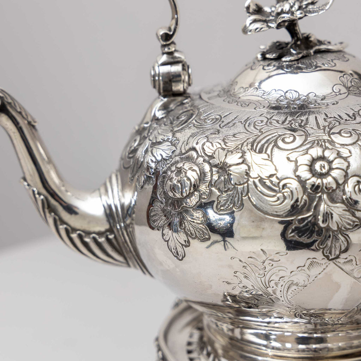 Silver Teapot with Stand, T. Heming and S. Whitford, London 1750 / 1818