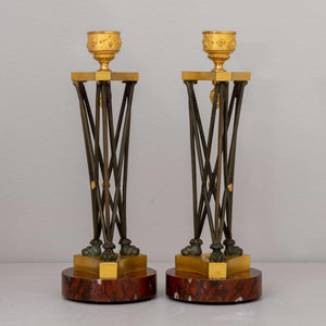 Pair of Empire style Candlesticks, 2nd Half of 19th Century - Ehrl Fine Art & Antiques