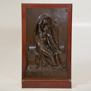 Bronzerelief ‘La Pensée’, sig. Henri Chapu (1833-1891)
