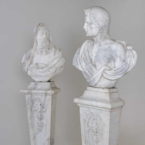 Zwei Marmorbüsten, 18. Jahrhundert