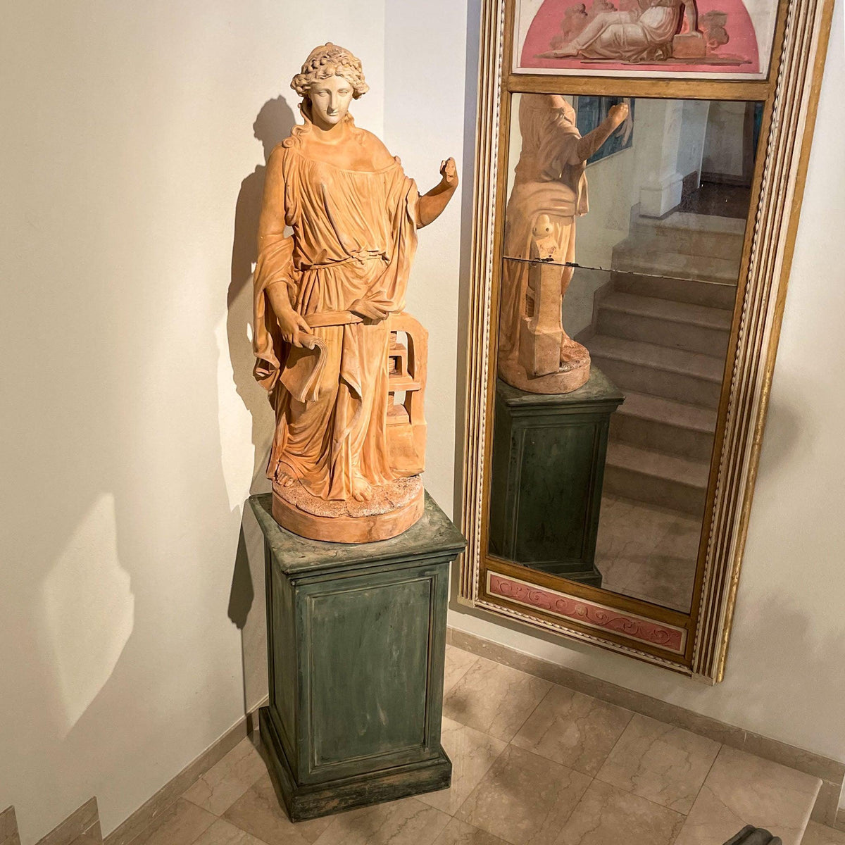 Female Terracotta Statue, prob. Personification of the art of printing, by Louis Gossin - Ehrl Fine Art & Antiques